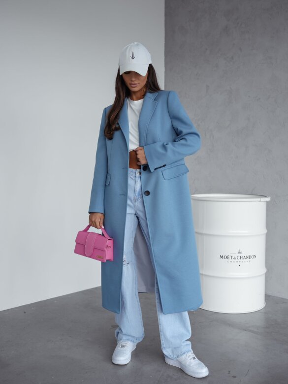 Płaszcz London long dresowy niebieski