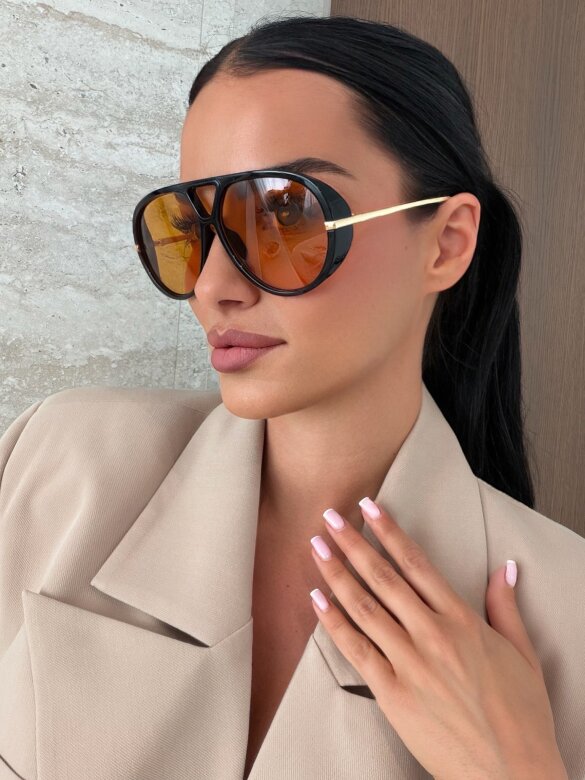 Okulary Solvere czarno-pomarańczowe