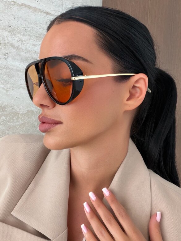 Okulary Solvere czarno-pomarańczowe