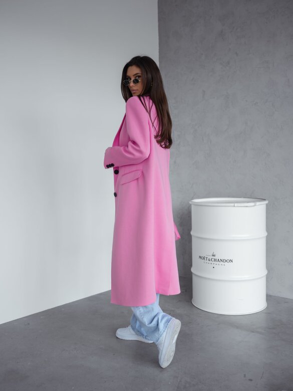 Płaszcz London long dresowy różowy 