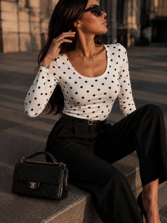 Blouse Marielle white-black