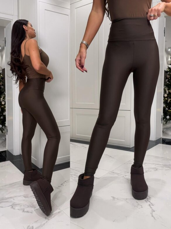 Legginsy Quality High Waist czekoladowe