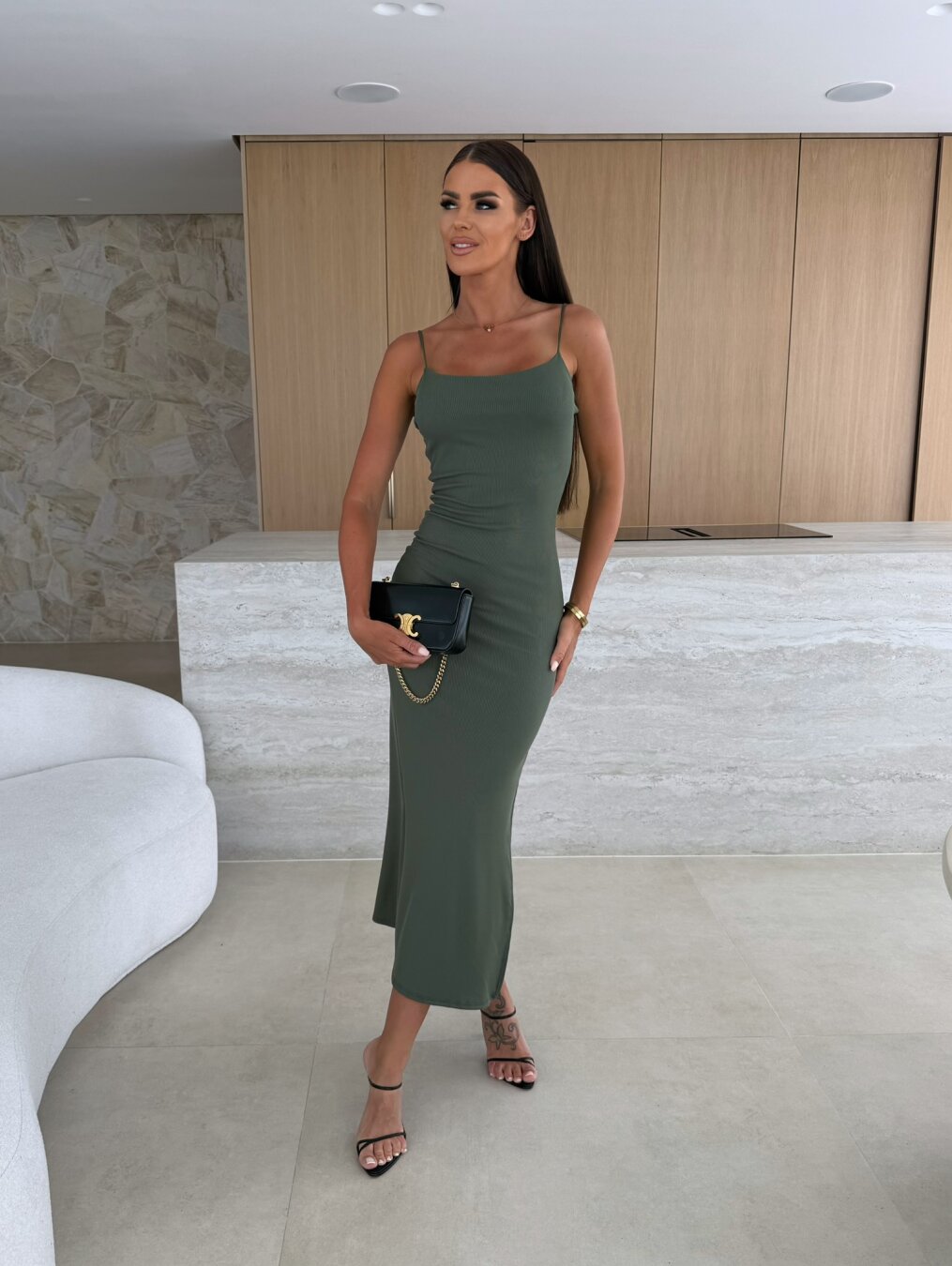 Sukienka Donna maxi khaki 