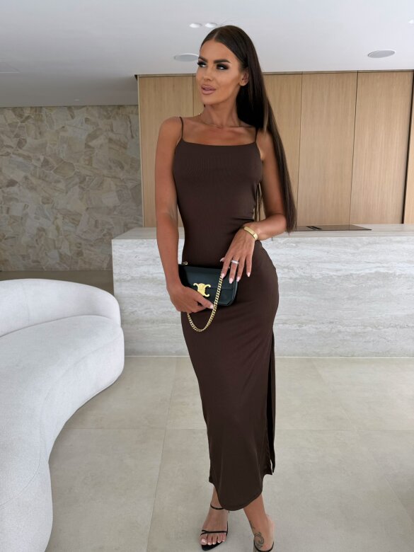 Sukienka Donna maxi czekoladowa 