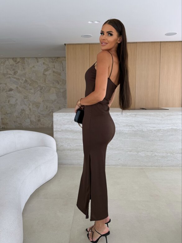 Sukienka Donna maxi czekoladowa 