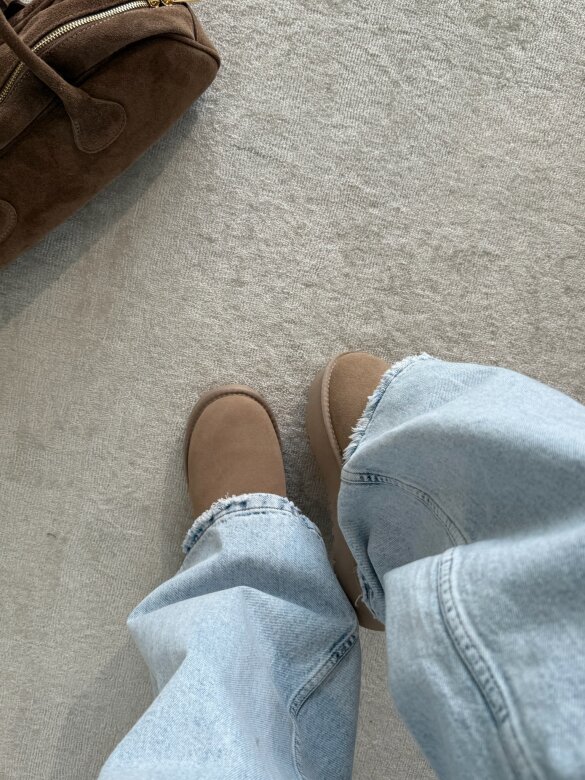 Botki Accardi na platformie skórzane latte 