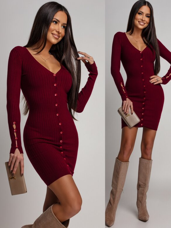 Sukienka Bullmer dzianinowa bordowa 