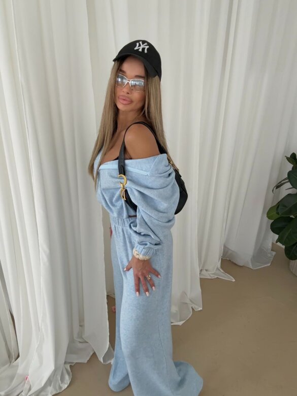 Komplet 2w1 Creft z wełną błękitny 