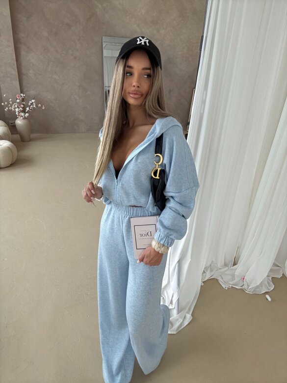 Komplet 2w1 Creft z wełną błękitny 