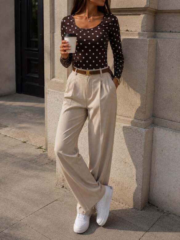 Blouse Marielle z wiskozą chocolate-white