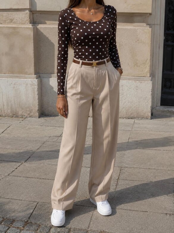 Blouse Marielle z wiskozą chocolate-white