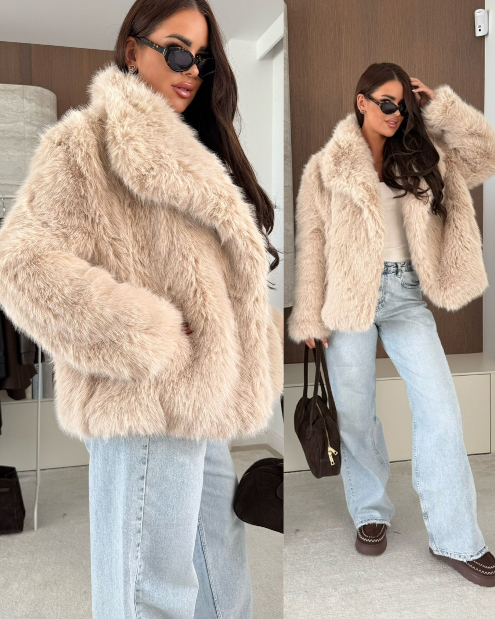 Futro Ambrosio jasnobeżowe