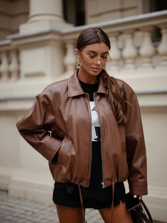 Kurtka Nelly eko skóra karmelowa 