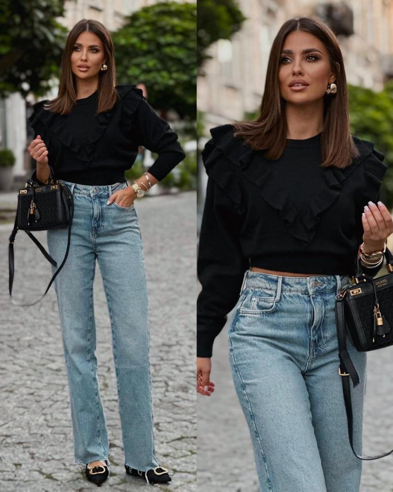 Sweter Lennon Frill czarny