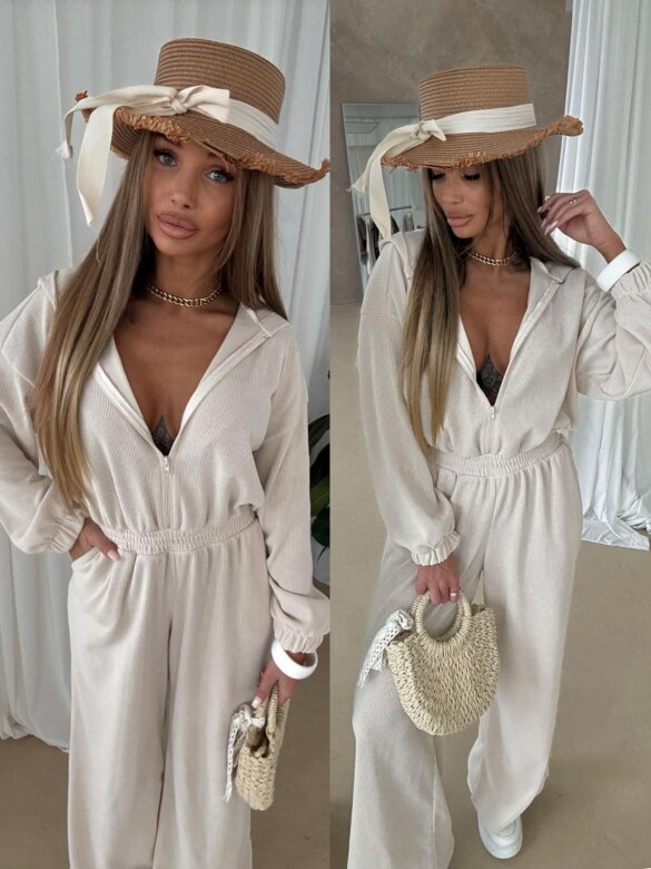 Kombinezon Adelis sztruksowy jasnobeżowy 