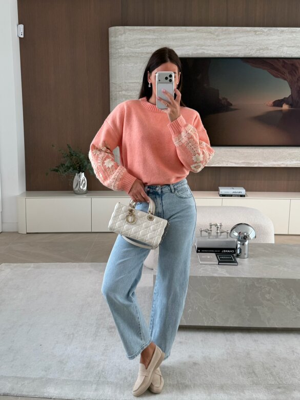 Sweter Clave pomarańczowy 