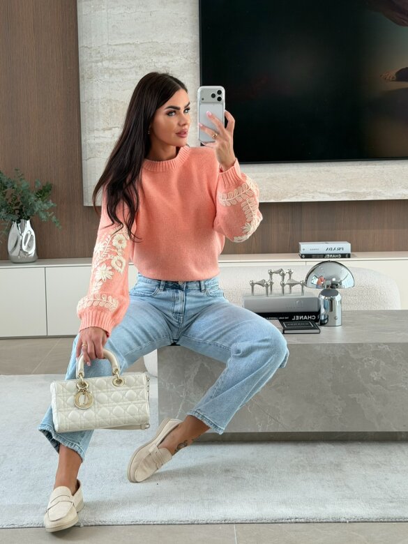 Sweter Clave pomarańczowy 