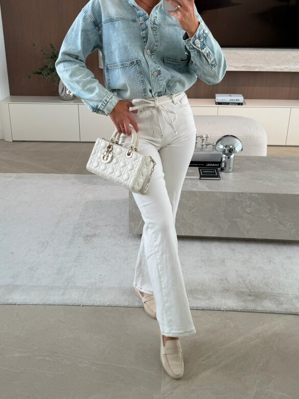 Spodnie Leonte jeans ecru