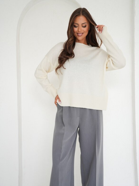 Sweater Celles with wool and moher ecru 
