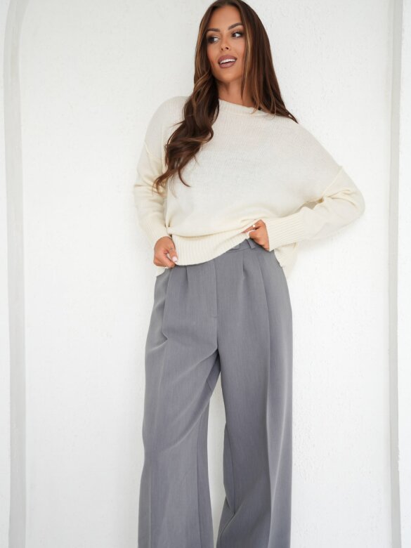 Sweater Celles with wool and moher ecru 