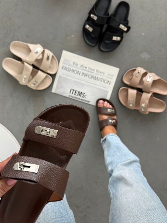 Flip-flops Solvante eco leather nude 
