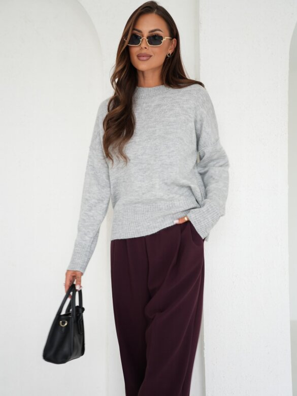 Sweter Celles z wełną i moherem szary