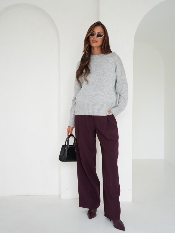 Sweter Celles z wełną i moherem szary