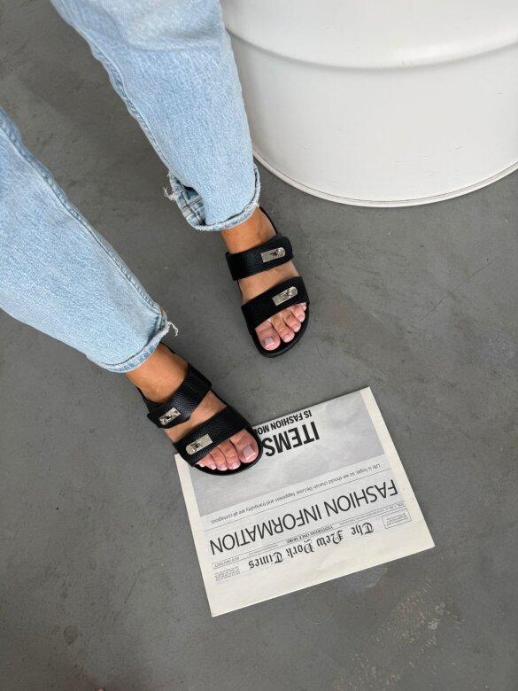 Flip-flops Solvante eco leather black