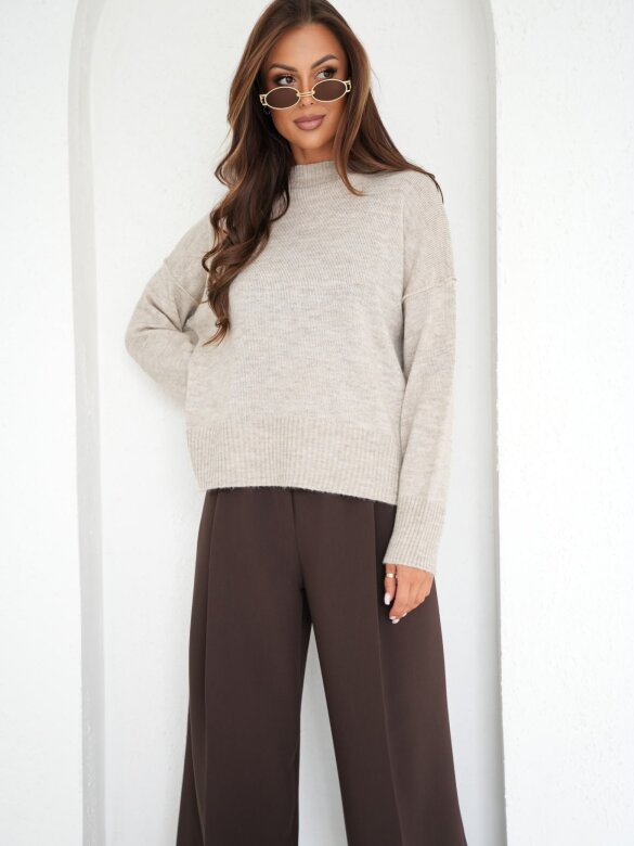 Sweter Celles z wełną i moherem beżowy 
