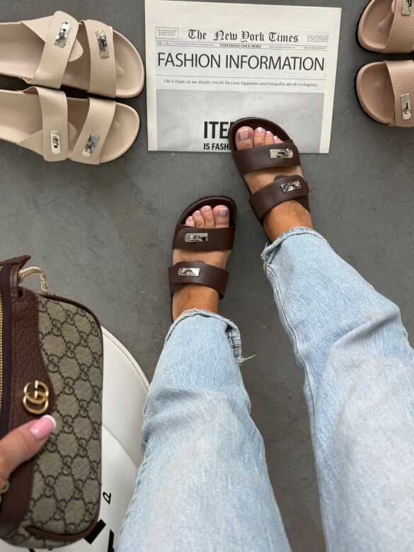 Flip-flops Solvante eco leather chocolate