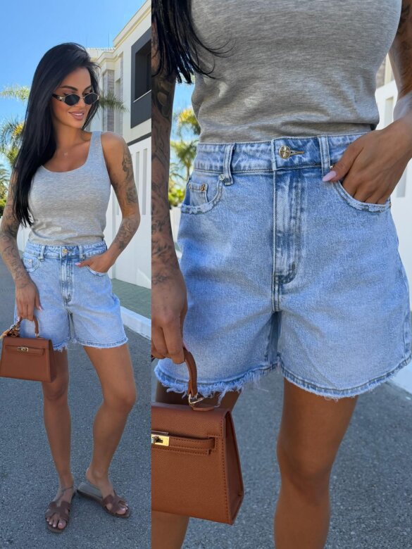 Szorty Soreno jeans jasnoniebieskie 