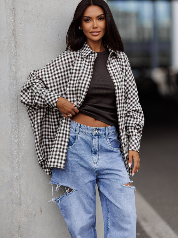 Shirt Easy Wear white-brown