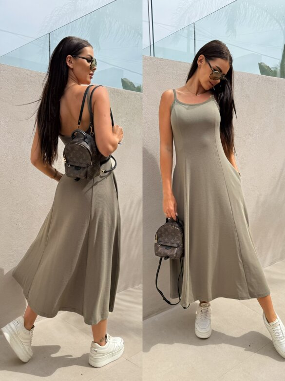 Sukienka Marnie maxi khaki 