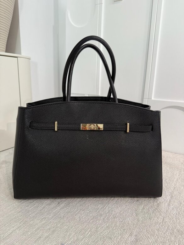 Torebka Verde skóra naturalna czarna