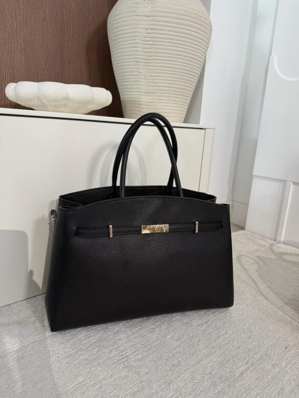 Torebka Verde skóra naturalna czarna