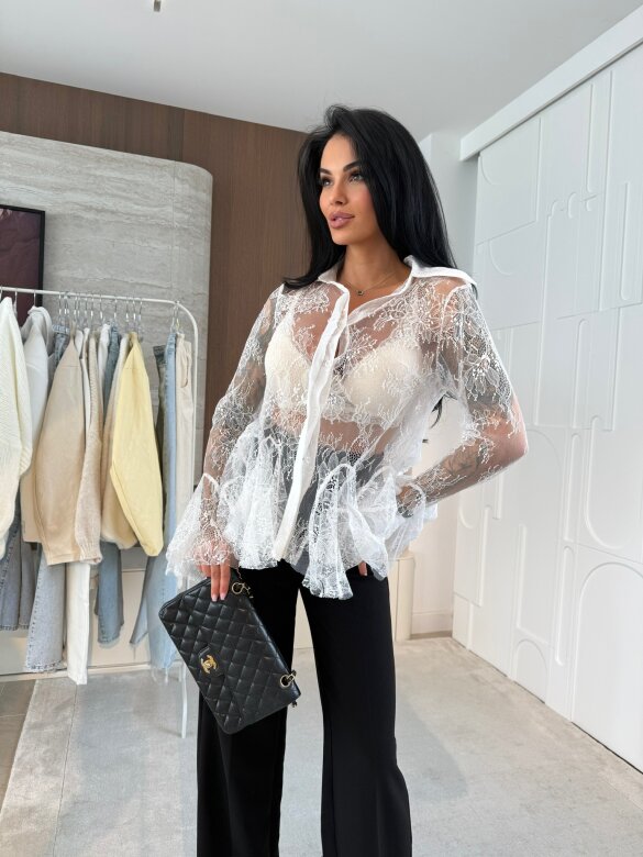 Bluzka Shadow koronkowa biała