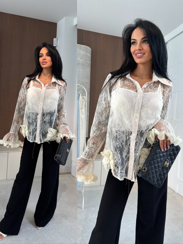 Bluzka Minelli koronkowa ecru 