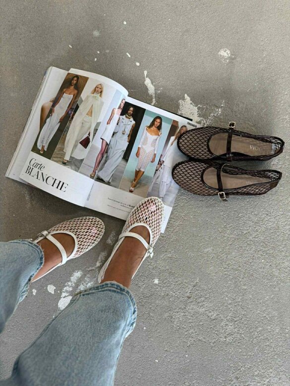 Baleriny Nesso białe