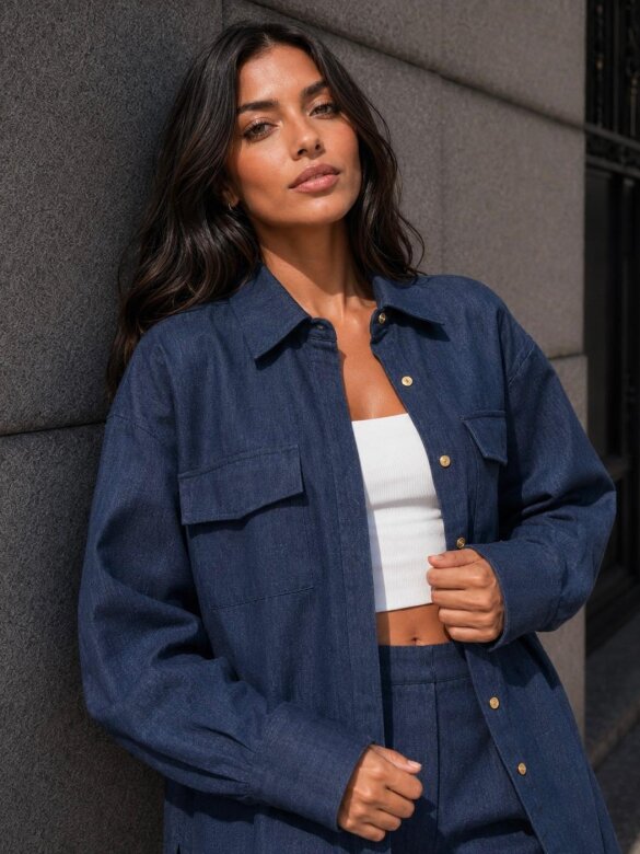 Koszula Willy jeans ciemnoniebieska