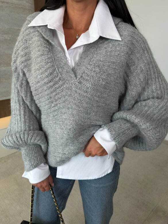 Sweater Cayen with wool grey