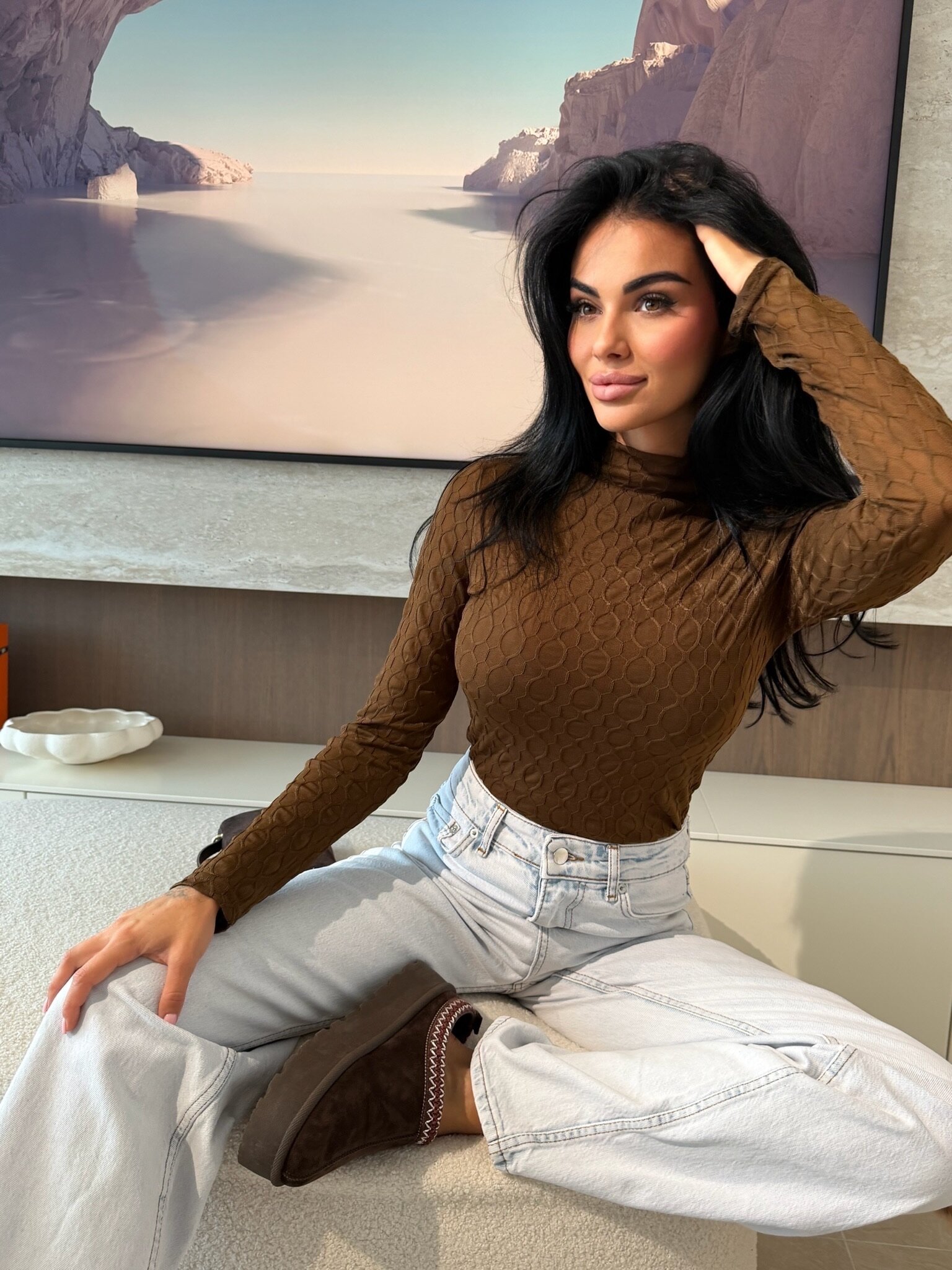 Body Kelzy marszczone czekoladowe 