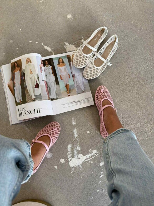 Baleriny Nesso pudrowe 