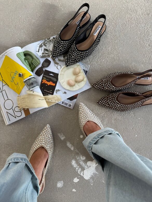 Baleriny Antii z odkrytą piętą jasnobeżowe