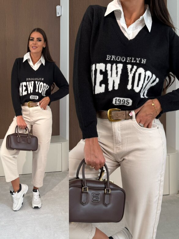 Sweter New York czarny 