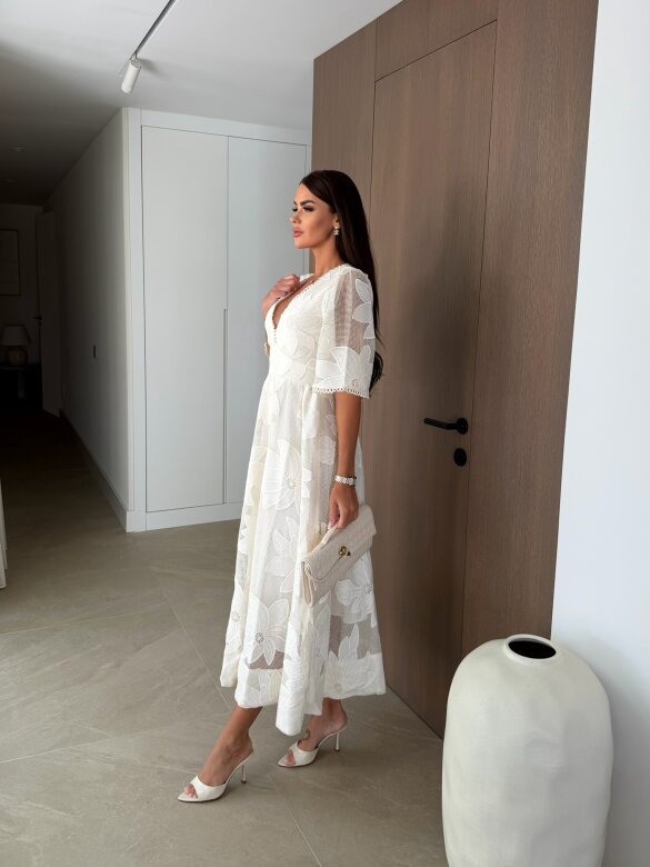 Sukienka Moonflower maxi ecru