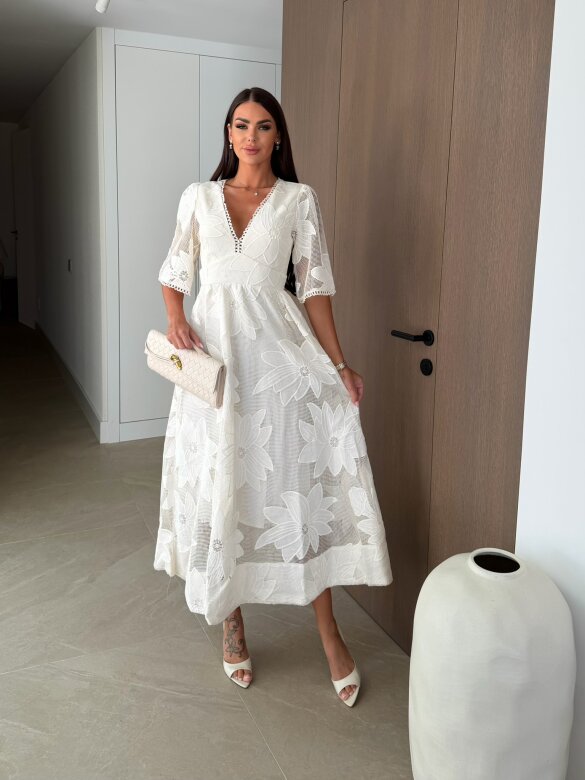 Sukienka Moonflower maxi ecru