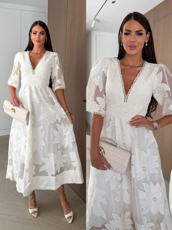 Sukienka Moonflower maxi ecru