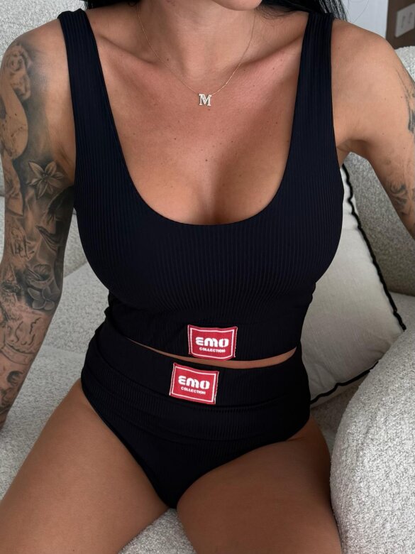 2-in-1 underwear set Softia black-red