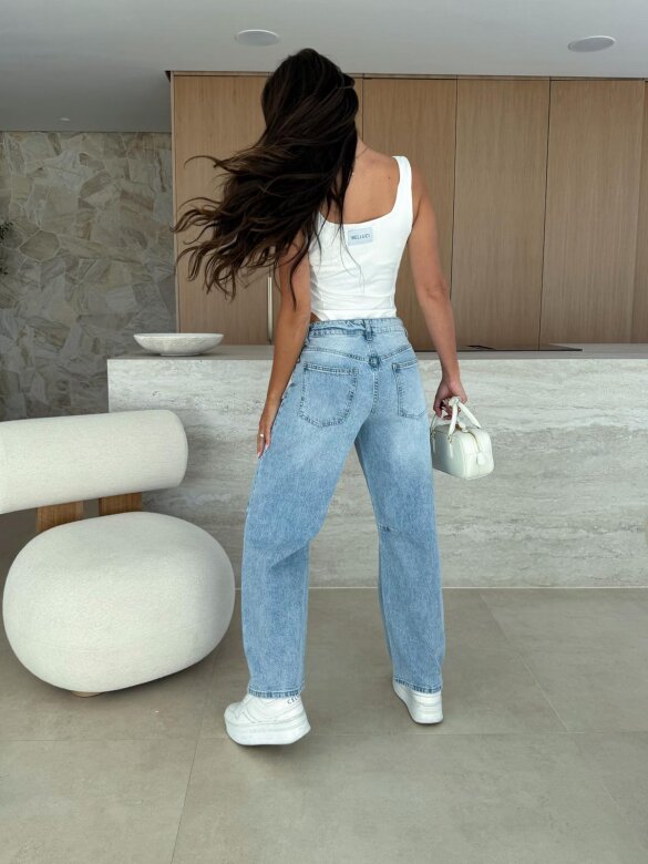 Spodnie Collier jeans jasnoniebieskie