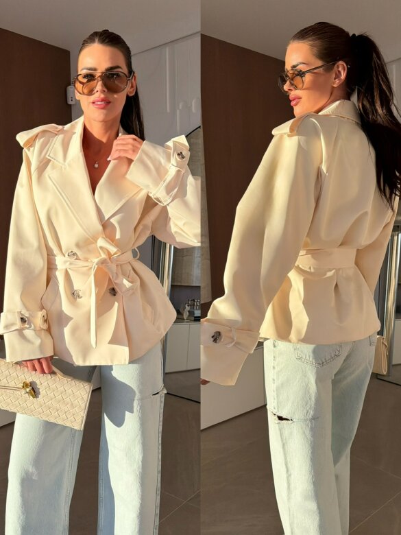 Trench Coat Nolly with belt vanilla